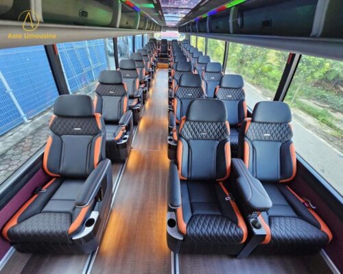 Ghế xe limousine 29 chỗ bọc bằng da cao cấp
