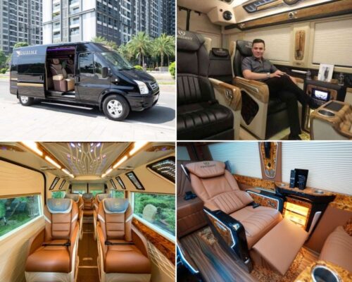 Không gian ngoại thất và nội thất xe Ford Transit Limousine 10 chỗ