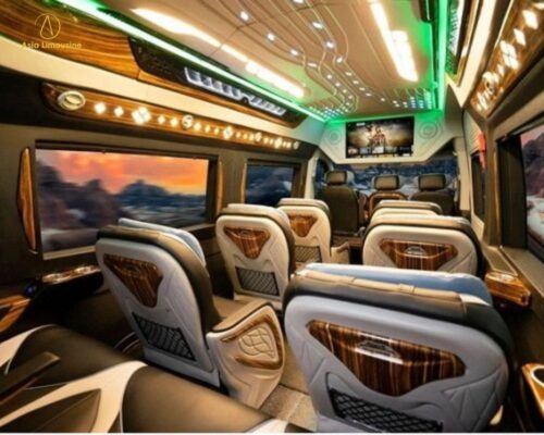 Không gian bên trong xe Solati limousine 12 chỗ